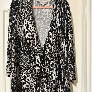 Avenue Black and White Animal Print cardigan